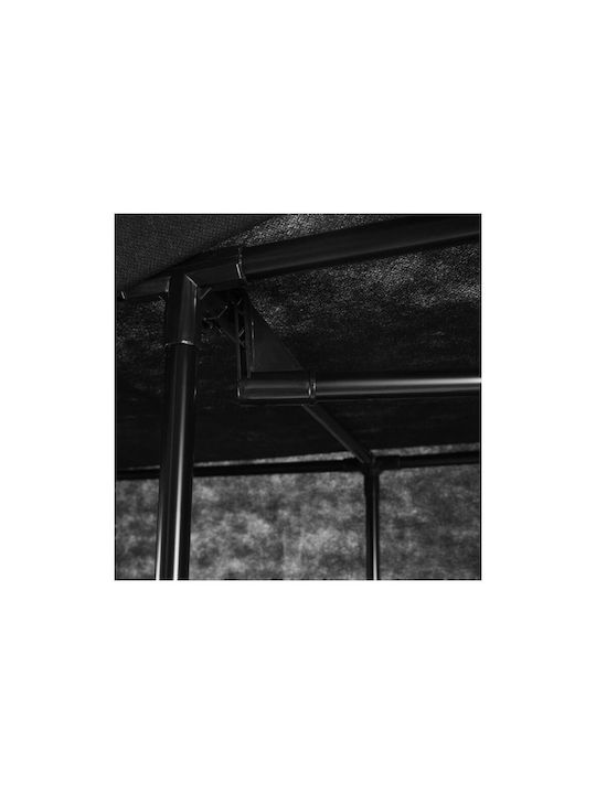 Fabric Wardrobe with Zipper and Shelves in Black Color 170x42x170cm