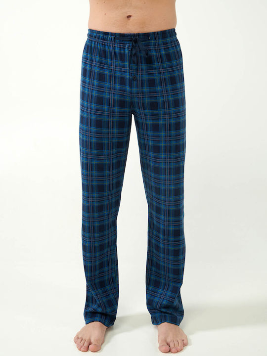 Vamp Men's Summer Cotton Pajama Pants Blue