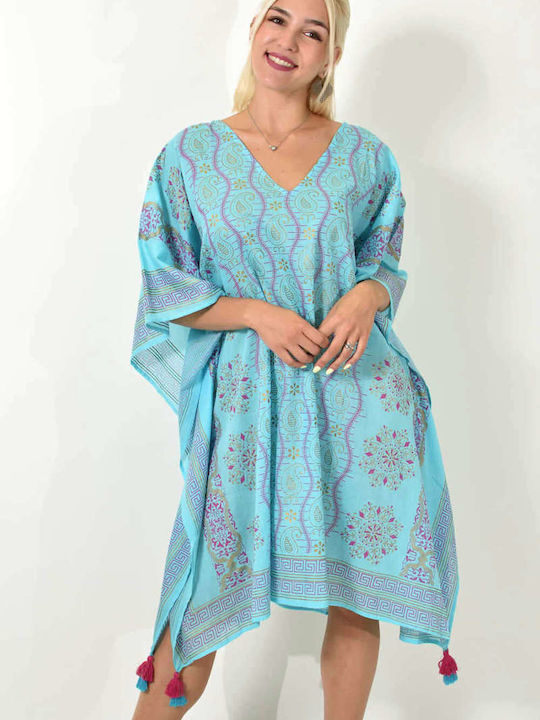 Potre Damen Kaftan Strand Blue