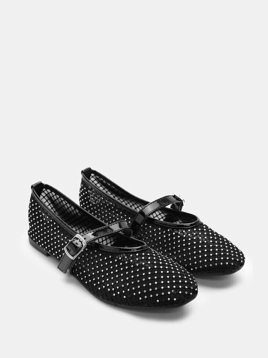 Luigi Damen Ballerinas Spitz zulaufend in Schwarz Farbe