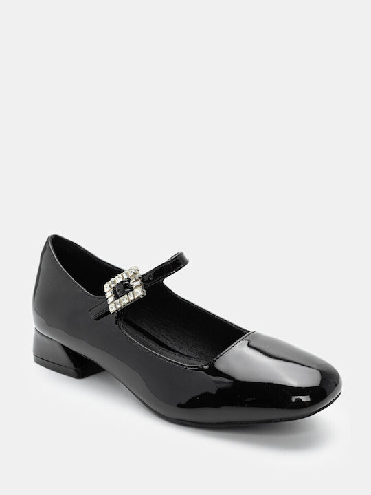 Luigi Synthetic Leather Pointy Ballerinas Black