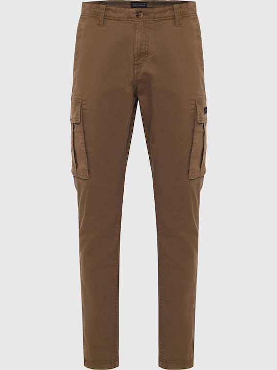 Trousers Cargo Elastic in Regular Fit Lt Coffee Brown