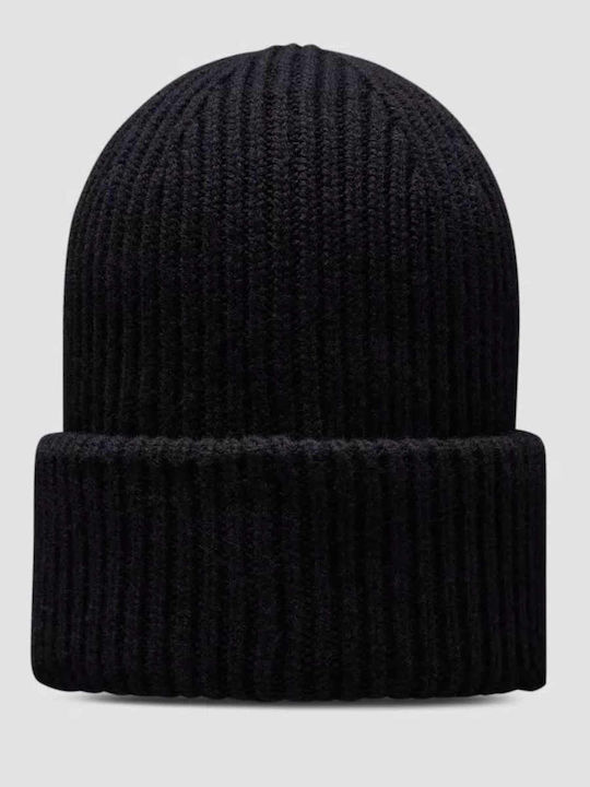 Moncler Beanie Unisex Σκούφος Πλεκτός σε Μαύρο χρώμα