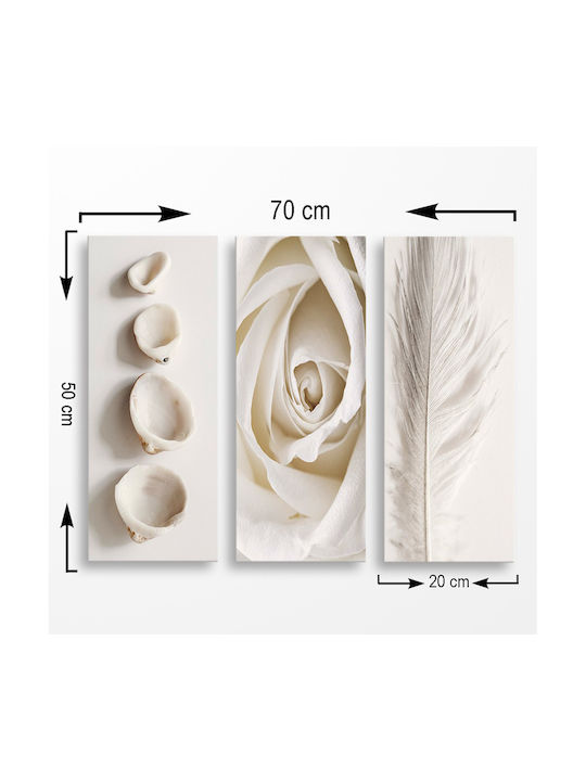 HomeMarkt Natural Elements Threefold Painting Wooden 50x60cm