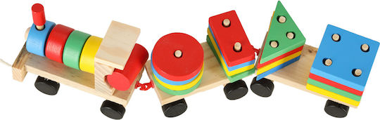 Train Queue Wooden Locomotive Blocks Sorting Puzzle Skill Game 30cm