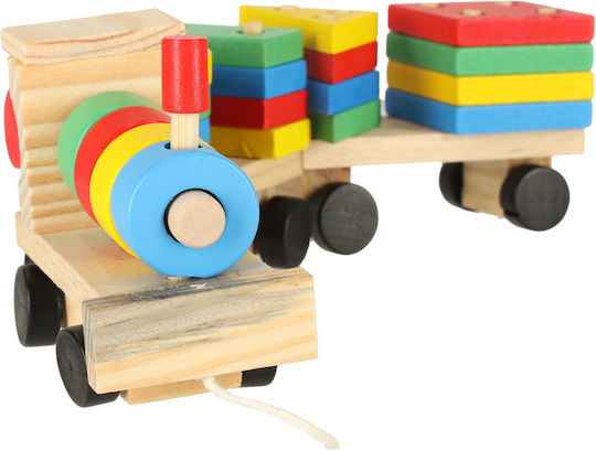 Train Queue Wooden Locomotive Blocks Sorting Puzzle Skill Game 30cm