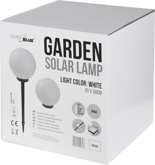 Solar Led Gartenlampe Lampe Große Kugel Greenblue Gb166 25x25x58cm Weiß