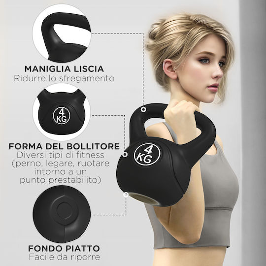 HomCom Kettlebell 4kg Μαύρο