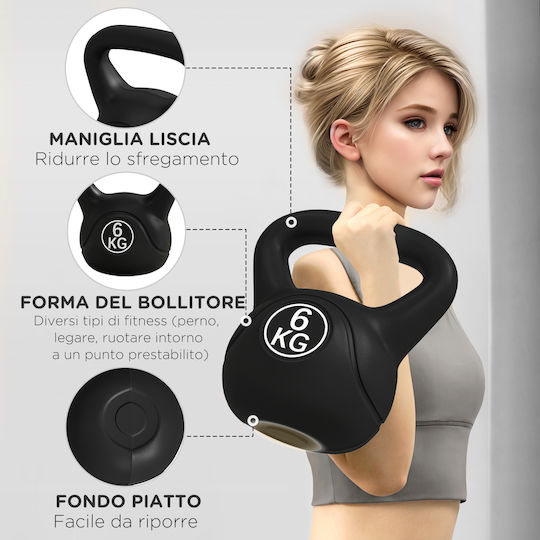 HomCom Kettlebell 6kg Μαύρο