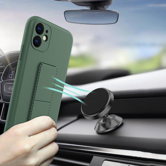 Wozinsky Kickstand Flexible Back Cover Σιλικόνης Navy Μπλε (Redmi Note 9)