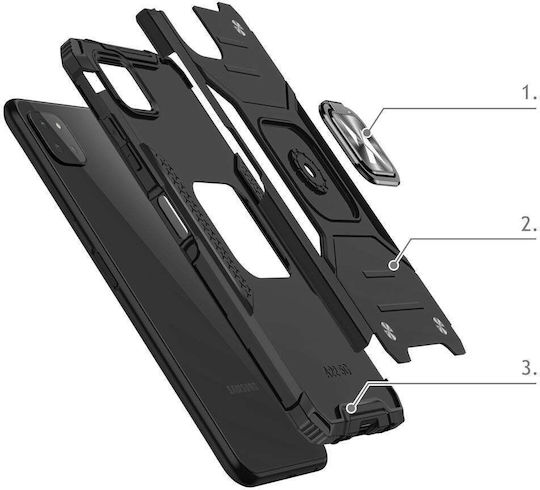 Wozinsky Kickstand Tough Cover Samsung Back Cover Πλαστικό Ροζ (Galaxy A22 5G)