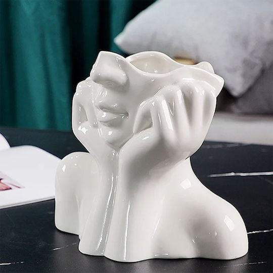 Koart Διακοσμητικό Βάζο Keramik Weiß 15x9x18cm 1Stück