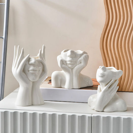 Koart Διακοσμητικό Βάζο Keramik Weiß 15x9x18cm 1Stück