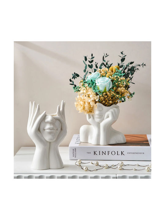 Koart Decorative Vase White 10x10x21cm