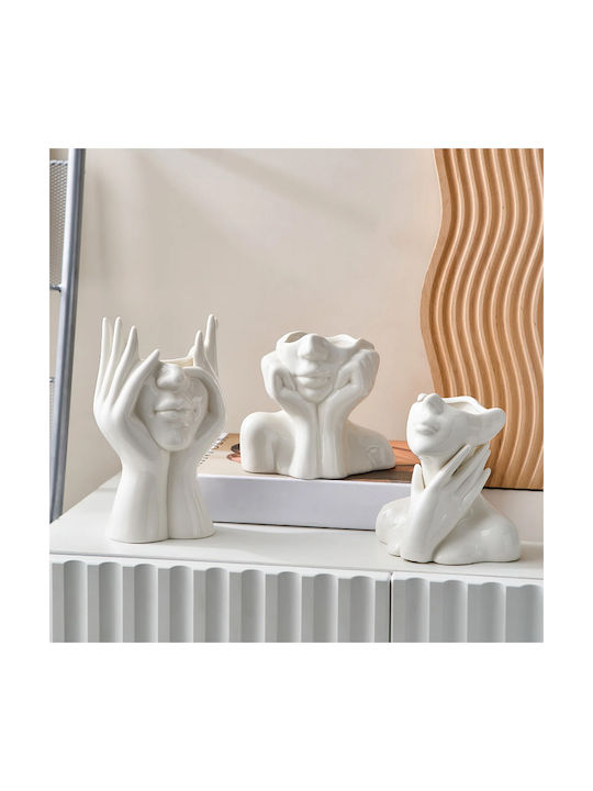 Koart Decorative Vase White 10x10x21cm