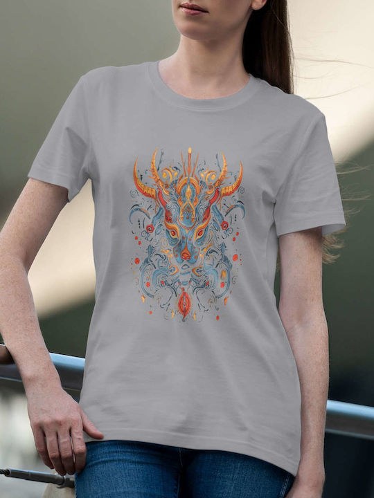 Mythical Beast T-shirt Gray Cotton