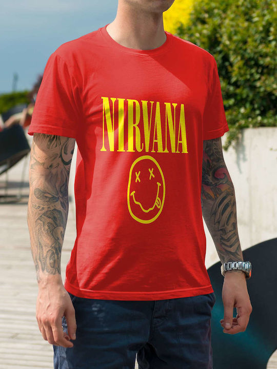 Tricou Nirvana Roșu Bumbac