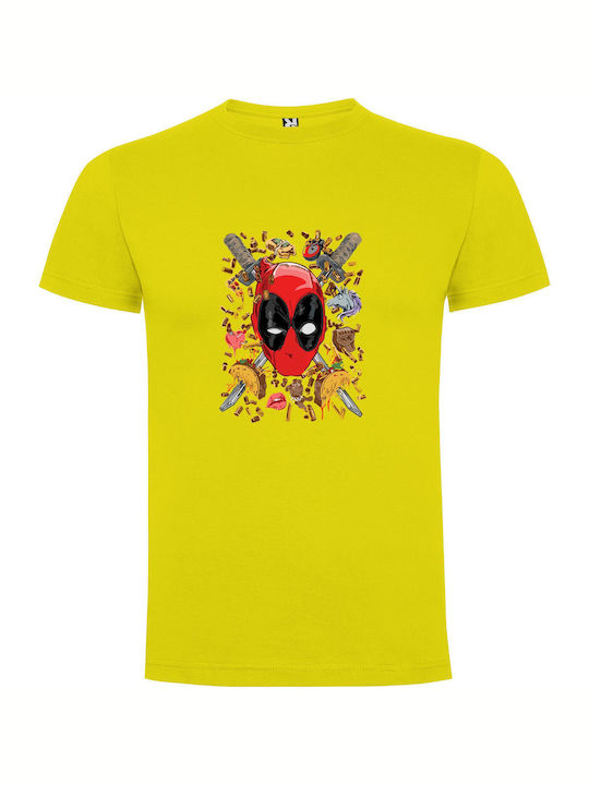 Marvel's Deadpool Mashup T-shirt Yellow Cotton