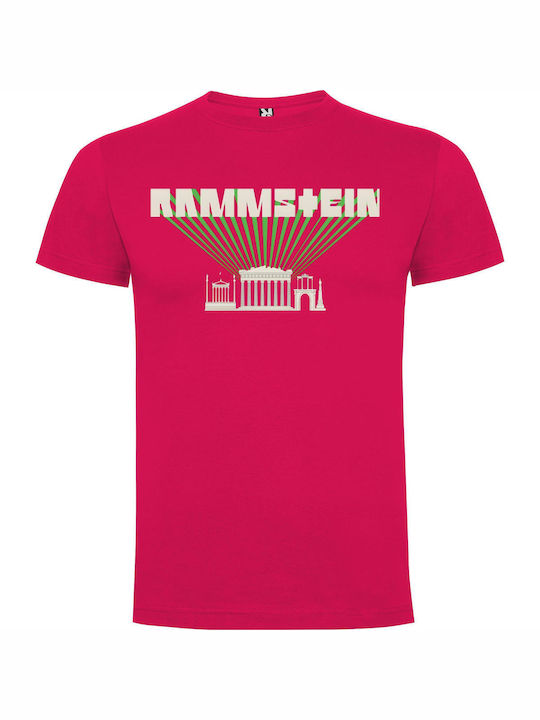 Rammstein Concert Poster T-shirt Φούξια Βαμβακερό