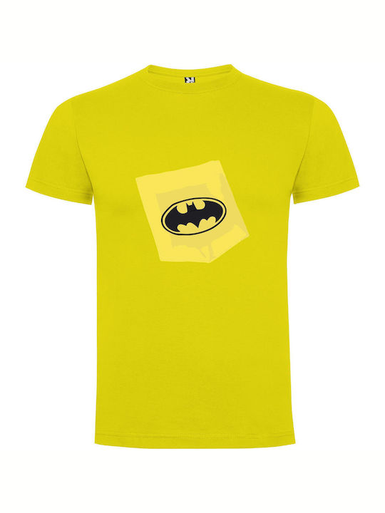 Iconic Batman Logo: Detail+ Tricou Batman Galben Bumbac