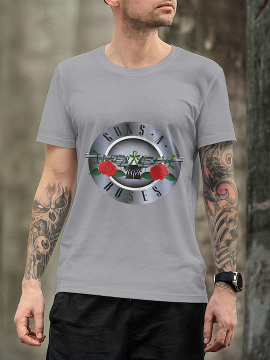 T-shirt Guns N' Roses Γκρι Βαμβακερό