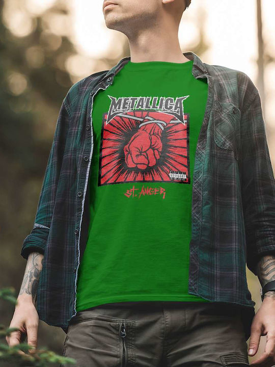 St Anger T-shirt Metallica Green Cotton