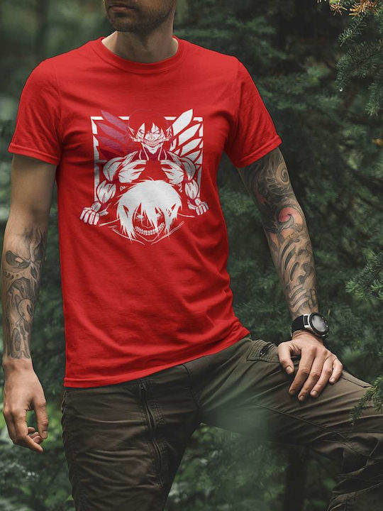 Titan T-shirt Attack on Titan Κόκκινο Βαμβακερό