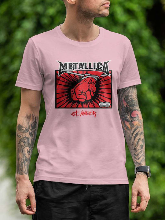 St Anger Tricou Metallica Roz Bumbac