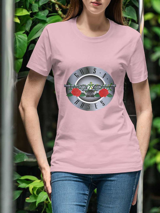 Small T-shirt Guns N' Roses Pink Cotton