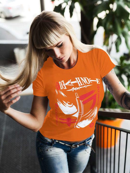 Poster T-shirt Death Note Orange Cotton