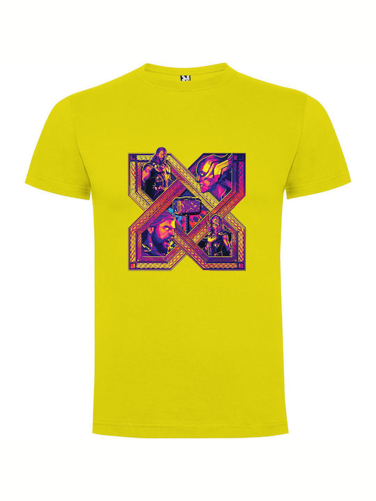 Fractal Thunder: Official Marvel T-shirt Gelb Baumwolle