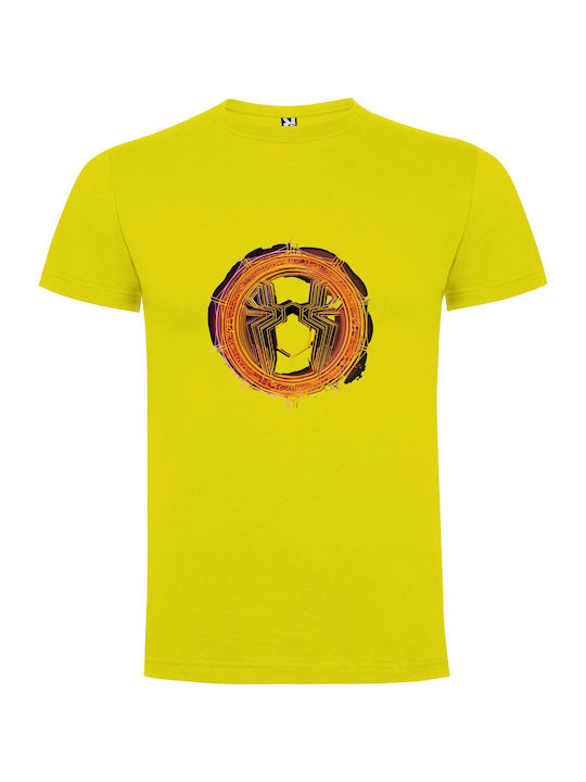 Webbed Marvel Noir T-shirt Yellow Cotton