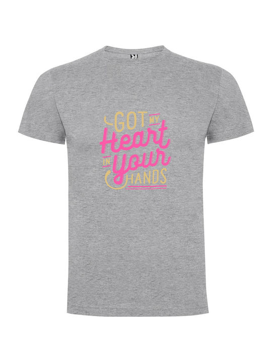 Hand In Heart T-shirt Gray Cotton