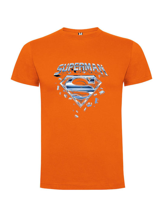 Glimmering Superman Emblem T-shirt Superman Orange Baumwolle