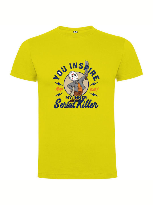 Killer's Inspired Slasher Smile T-shirt Yellow Cotton