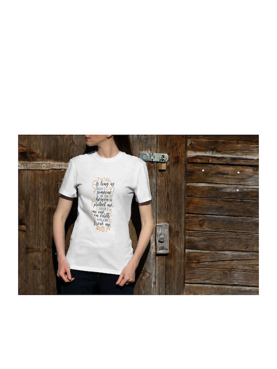 Heavenly Protection Quote T-shirt White Cotton