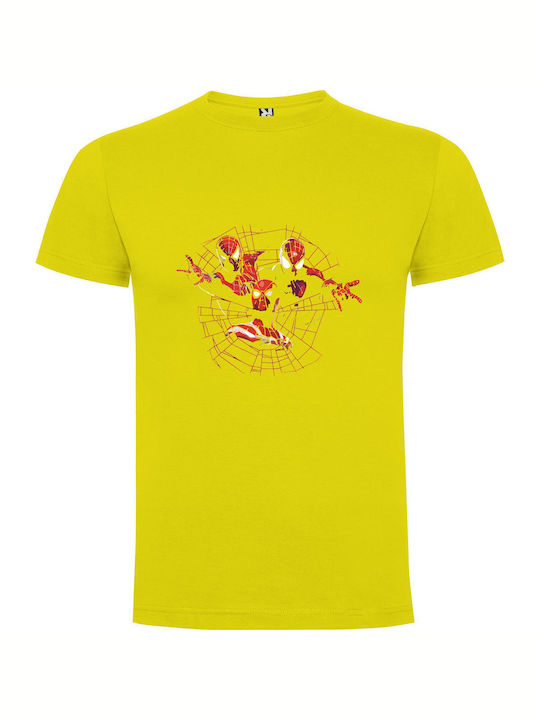 Web Warriors Unite! T-shirt Yellow Cotton