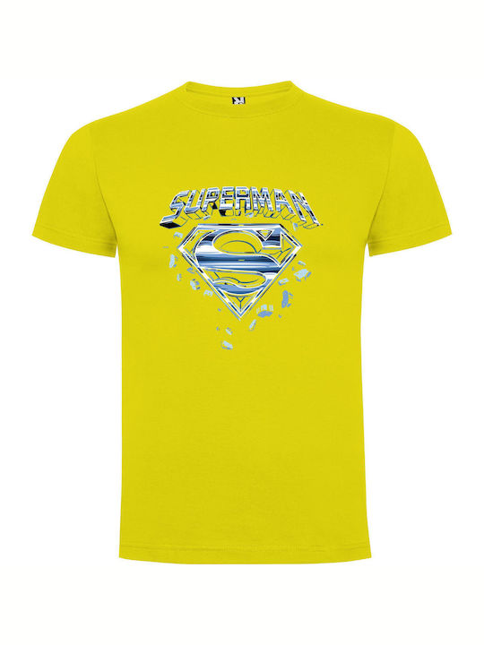 Glimmering Superman Emblem T-shirt Superman Gelb Baumwolle