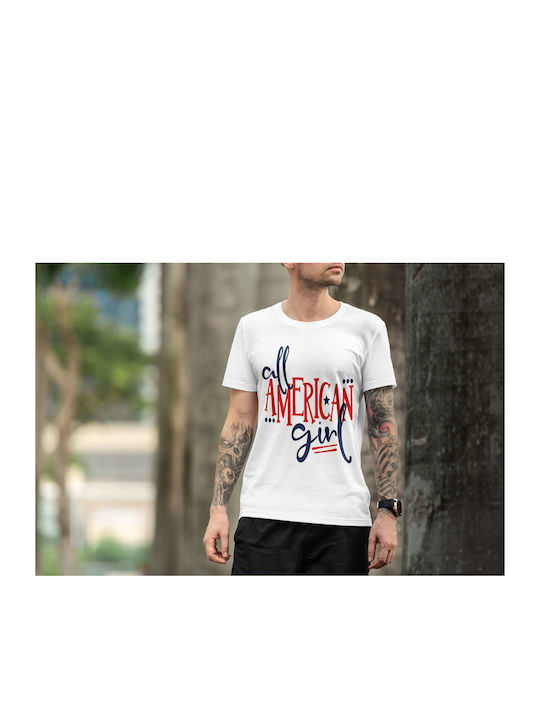 All American Girl T-shirt Λευκό Βαμβακερό