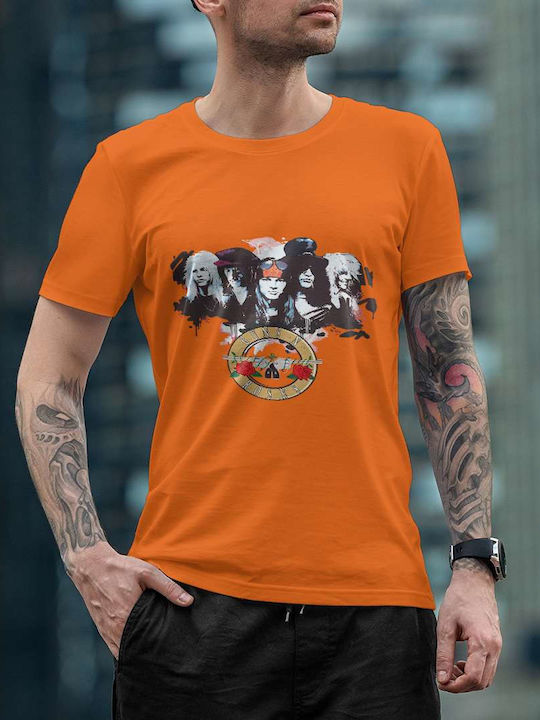 T-shirt Guns N' Roses Πορτοκαλί Βαμβακερό