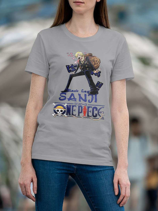 From T-shirt One Piece Γκρι Βαμβακερό