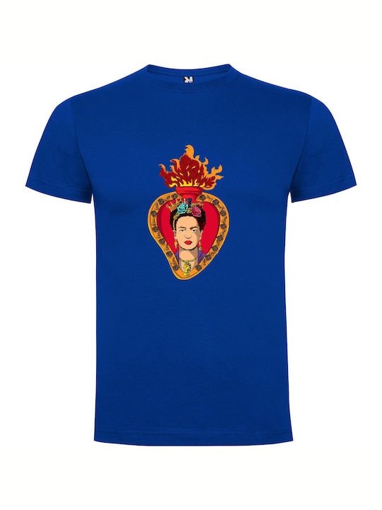 Regal Frida: Transcendent Art Tricou Frida Kahlo Albastru Bumbac