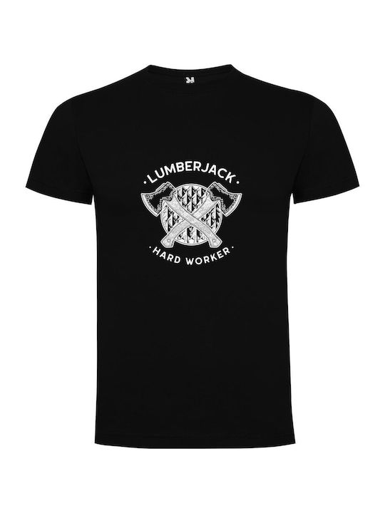 Crafted Lumberjack Art T-shirt Schwarz Baumwolle