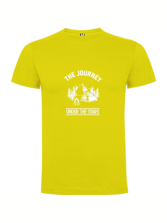 Starry Journey's End T-shirt Yellow Cotton