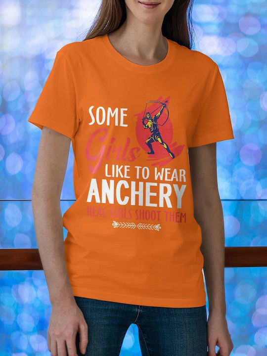 Real Girls Shoot T-shirt Orange Cotton