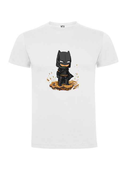 Gothic Batman Evolution T-shirt Batman Λευκό Βαμβακερό