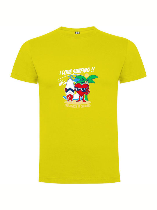 Sunny Shore Serenity T-shirt Yellow Cotton