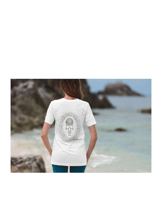 Galactic Skull T-shirt White Cotton