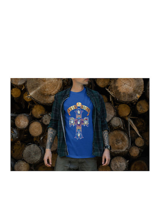 Cross Artwork Tricou Guns N' Roses Albastru Bumbac