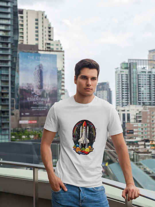 Space Shuttle Launch T-shirt White Cotton